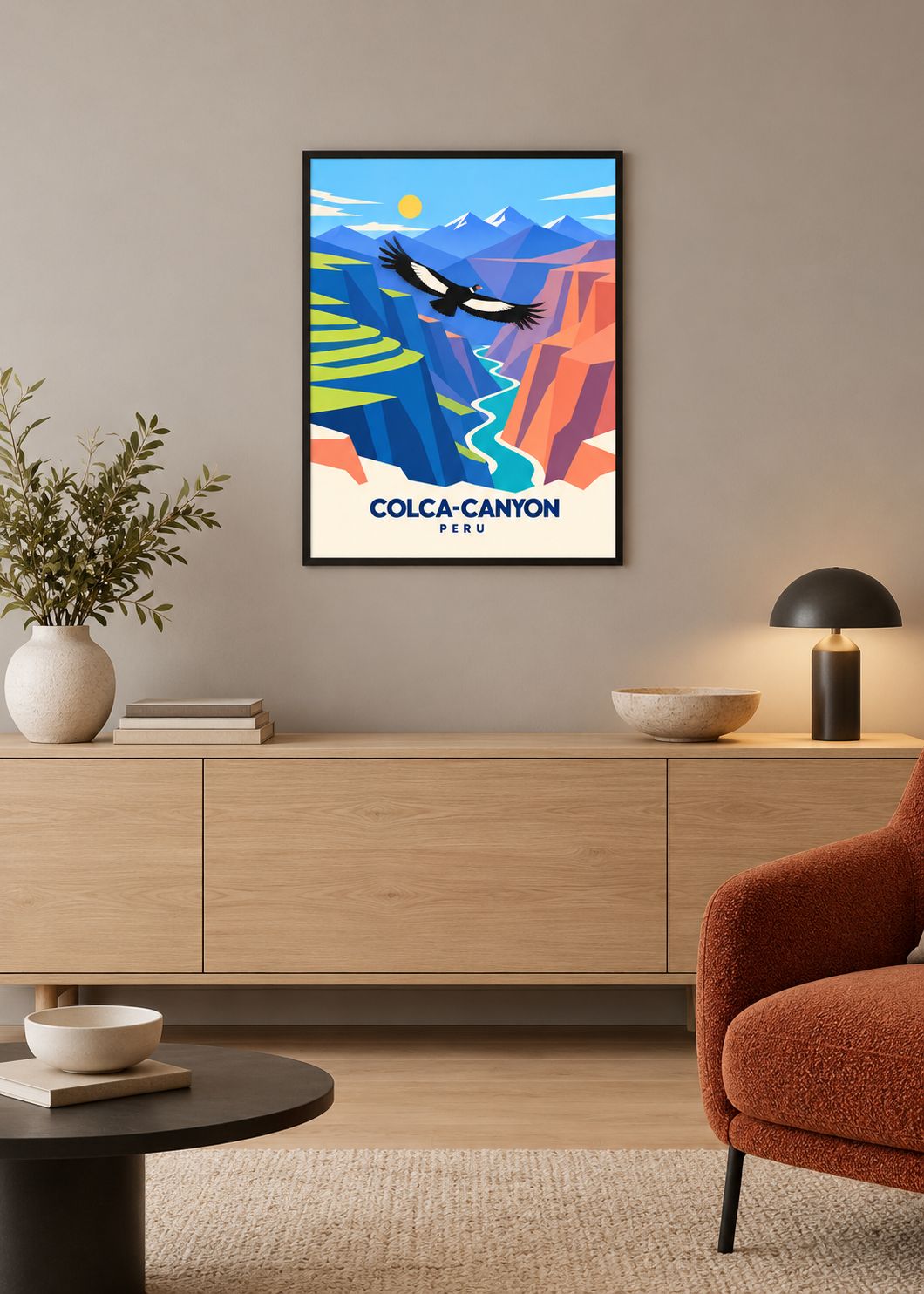 Colca-Canyon im dünnen schwarzen Rahmen mit klarem Acryl