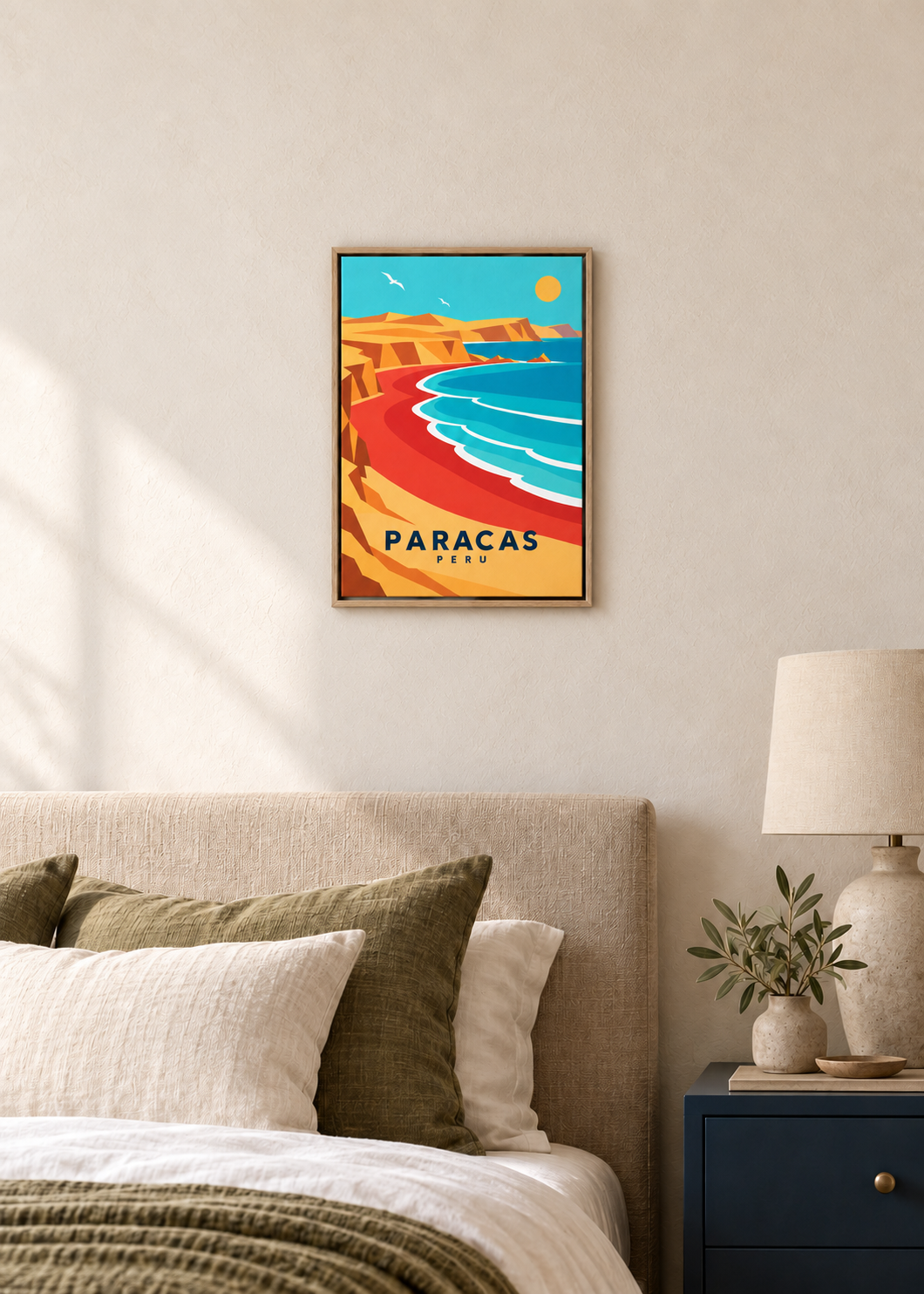 Paracas als Leinwand im Eichen-Schattenfugenrahmen