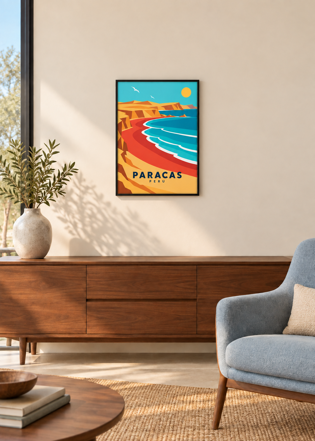 Paracas im dünnen schwarzen Rahmen mit klarem Acryl