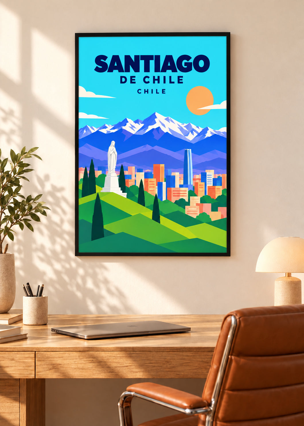 Santiago de Chile – dünner schwarzer Rahmen mit Acrylglas