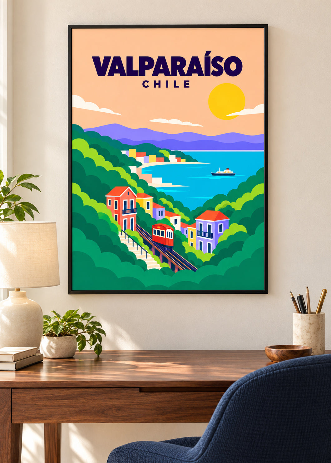 Valparaíso – dünner schwarzer Rahmen mit Acrylglas