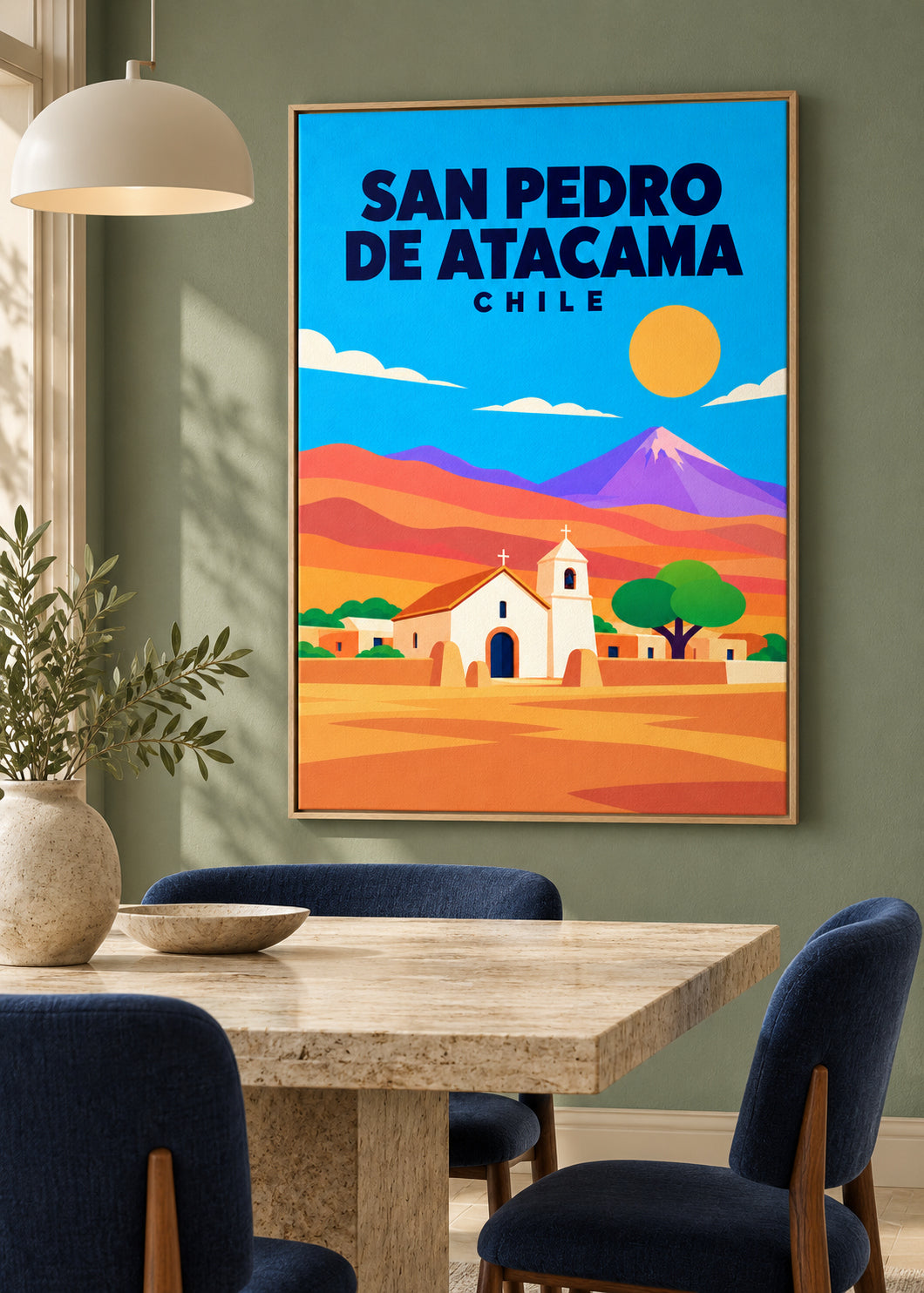 San Pedro de Atacama – Leinwand im Eichen-Schattenfugenrahmen