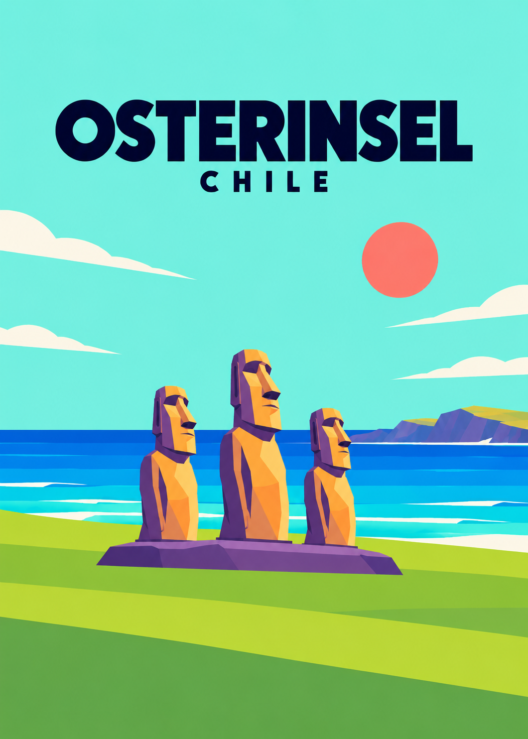 Osterinsel – geometrische Illustration, Chile