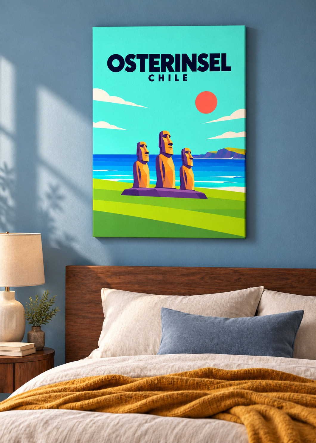 Osterinsel – rahmenlose Slim-Leinwand