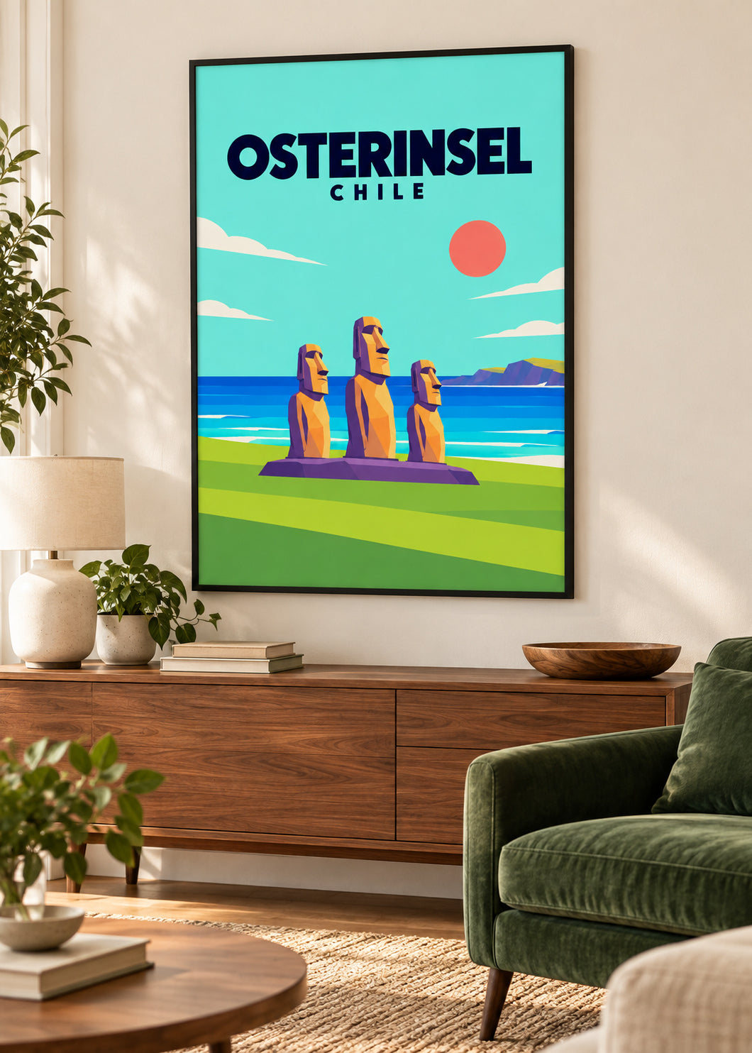Osterinsel – dünner schwarzer Rahmen mit Acrylglas