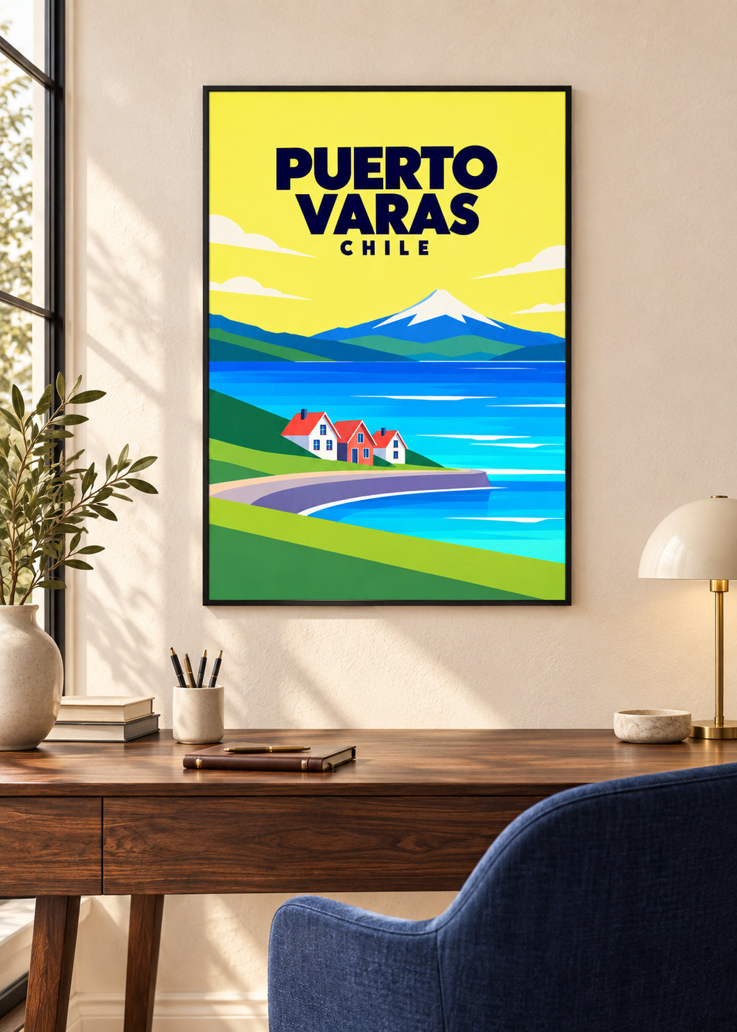 Puerto Varas – Mockup im schwarzen Rahmen mit Acryl