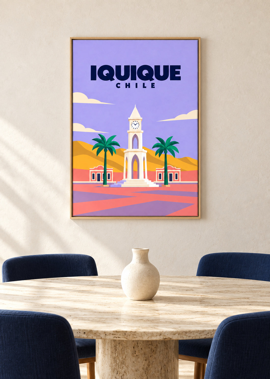 Iquique – Leinwand im Eichen-Schattenfugenrahmen