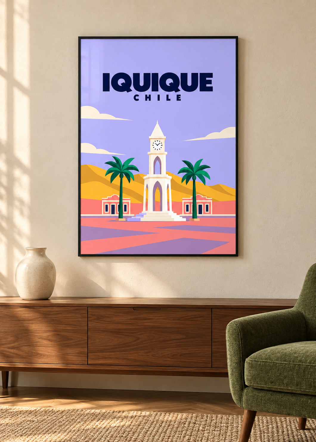 Iquique – Mockup im schwarzen Rahmen mit Acryl
