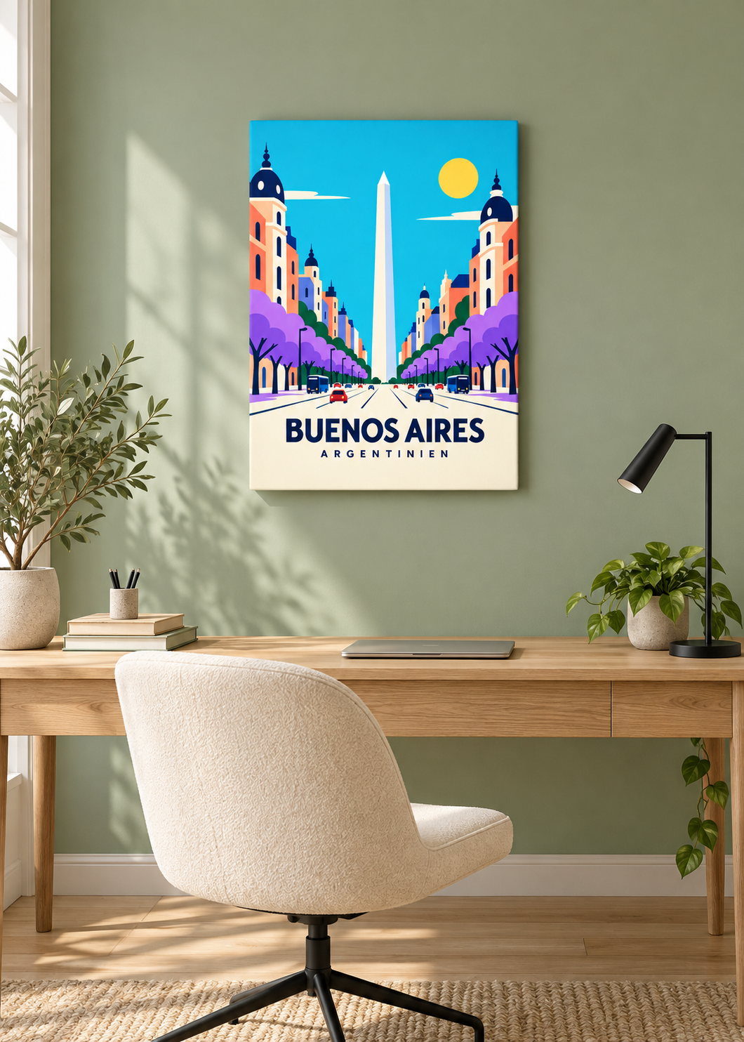 Buenos Aires als rahmenlose Slim-Leinwand