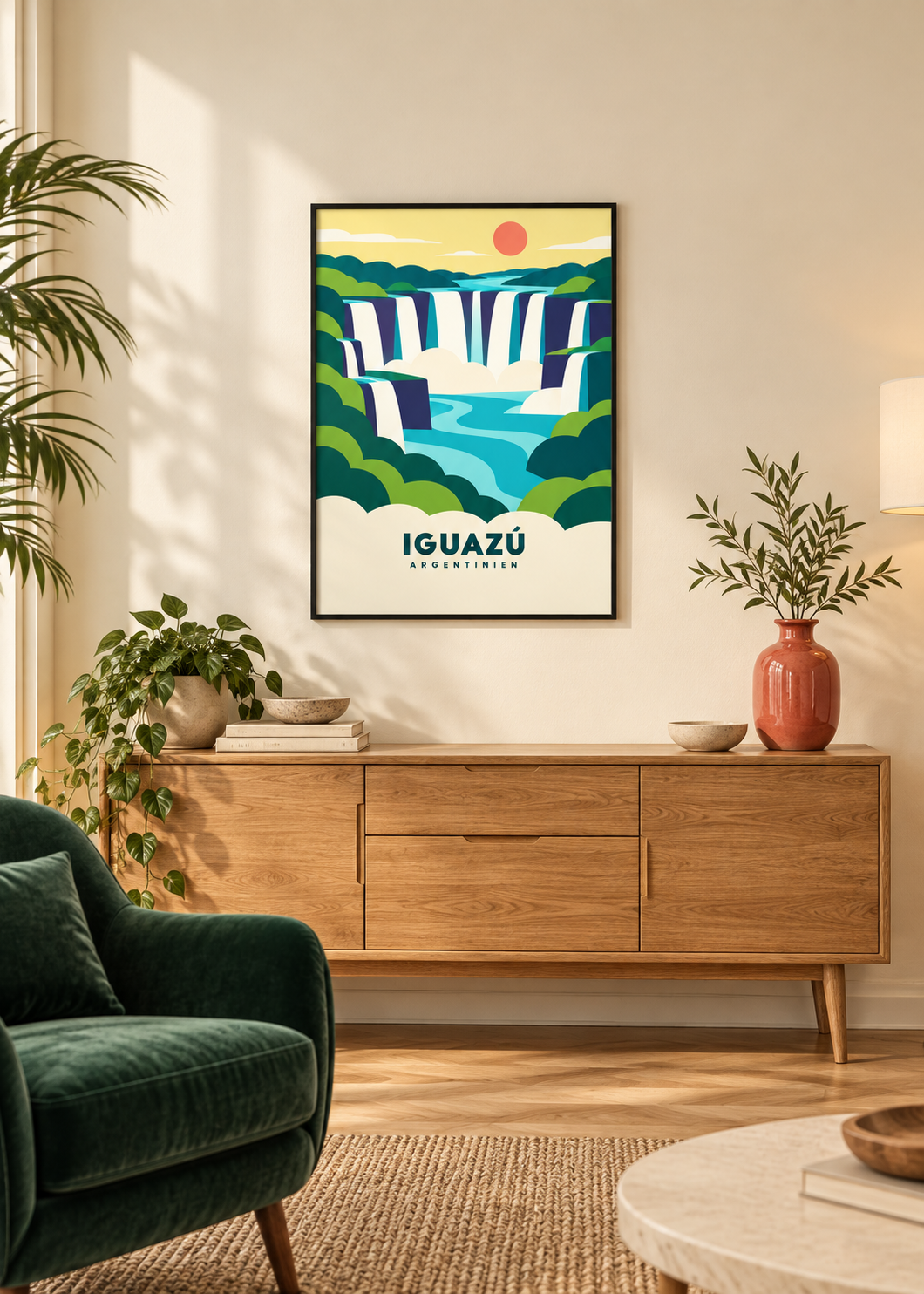 Iguazú im dünnen schwarzen Rahmen mit klarem Acryl
