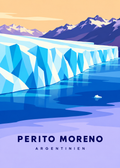 Perito Moreno, Argentinien – geometrische Illustration der Gletscherfront am Lago Argentino