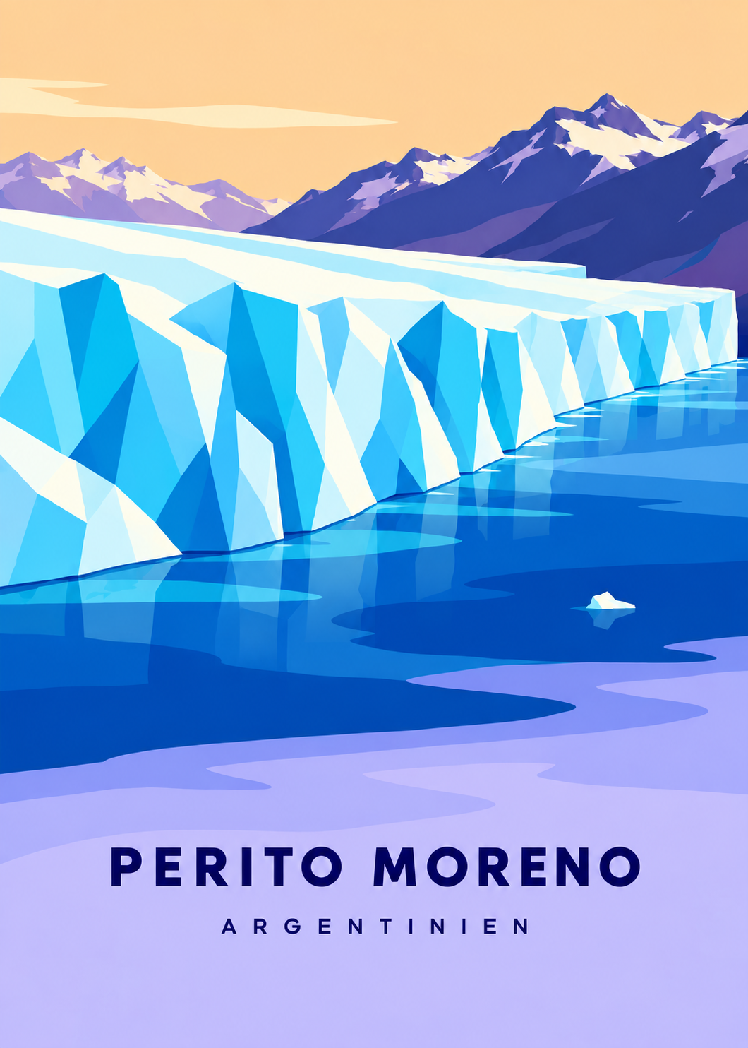 Perito Moreno, Argentinien – geometrische Illustration der Gletscherfront am Lago Argentino