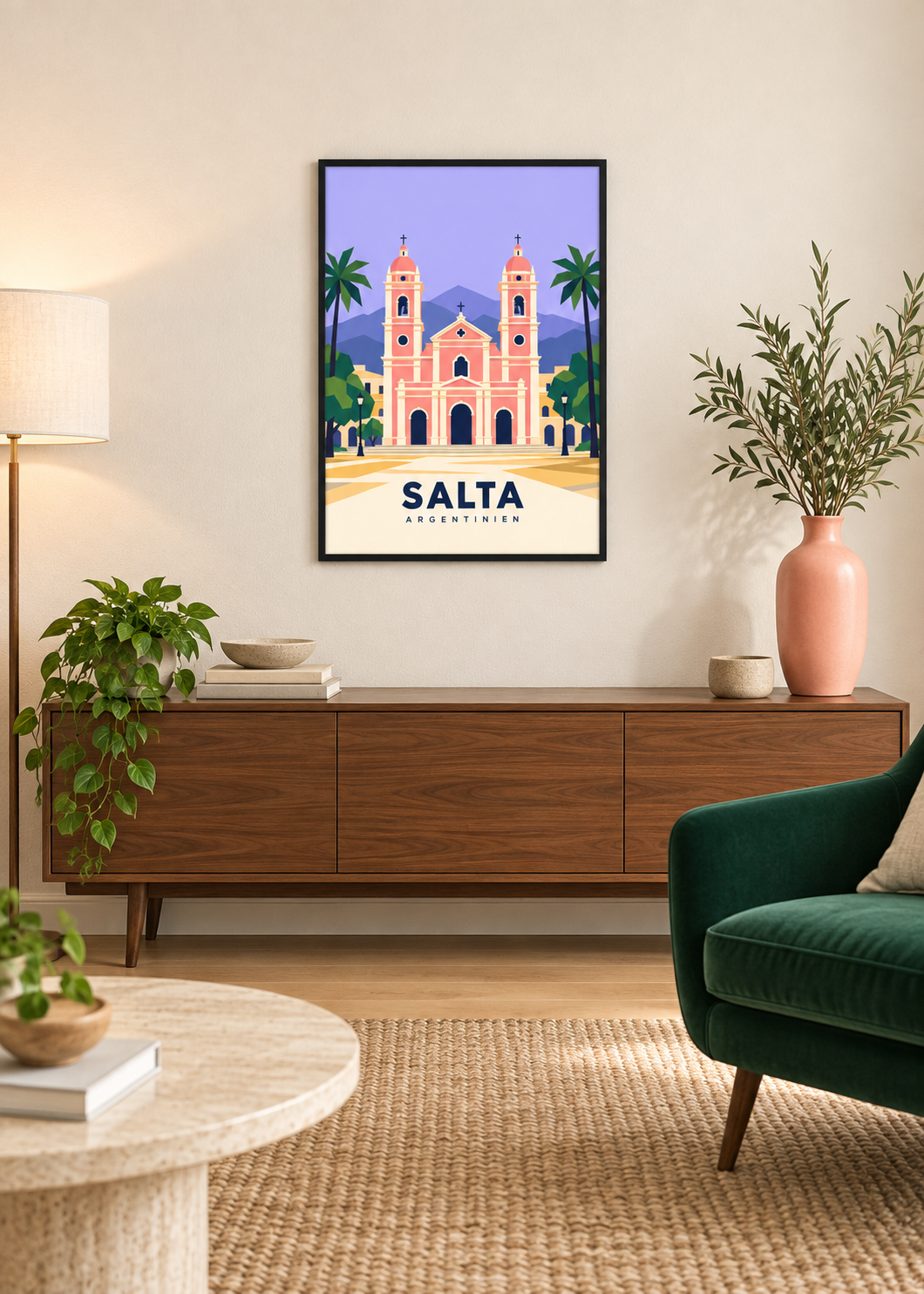 Salta im dünnen schwarzen Rahmen mit klarem Acryl