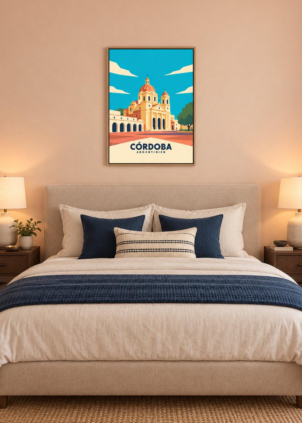 Córdoba als Leinwand im Eichen-Schattenfugenrahmen