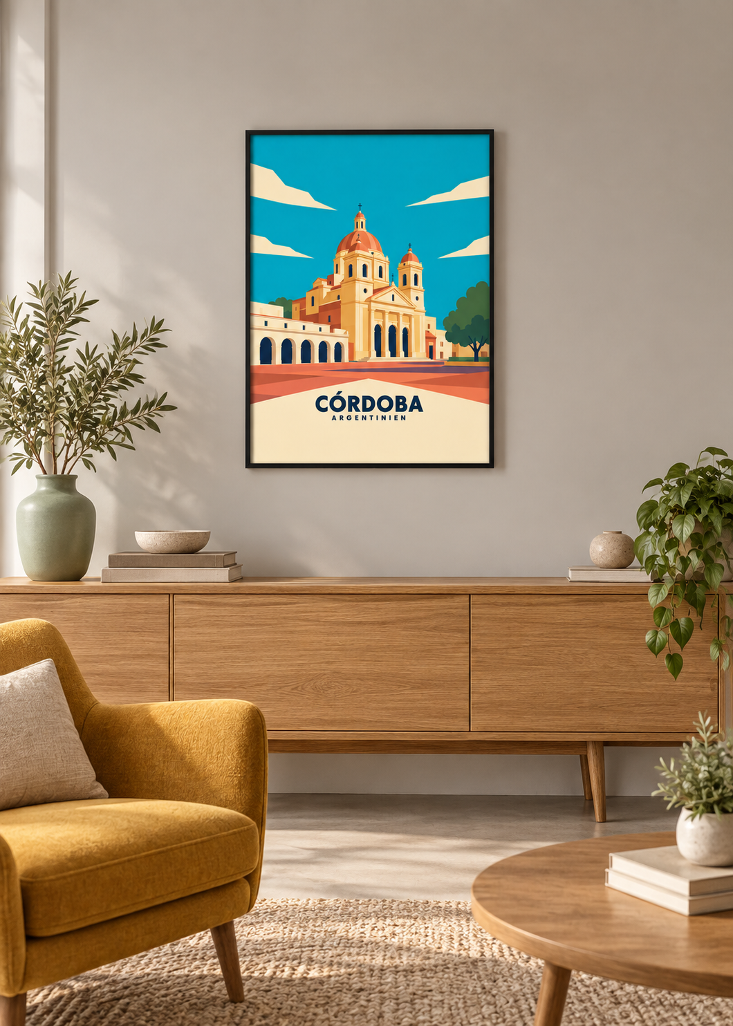 Córdoba im dünnen schwarzen Rahmen mit klarem Acryl