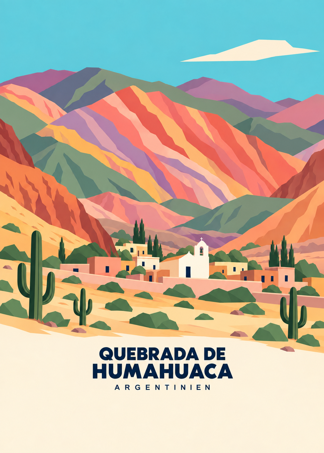 Quebrada de Humahuaca – geometrische Illustration, Argentinien