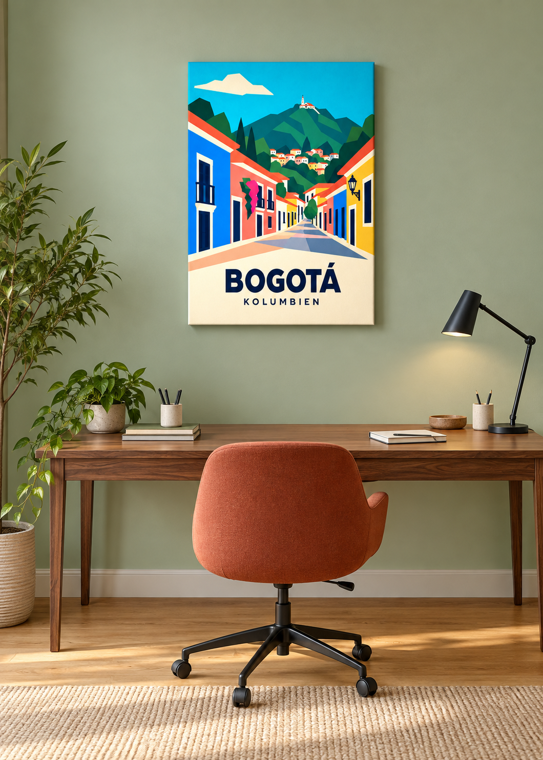 Bogotá auf rahmenloser Slim-Leinwand
