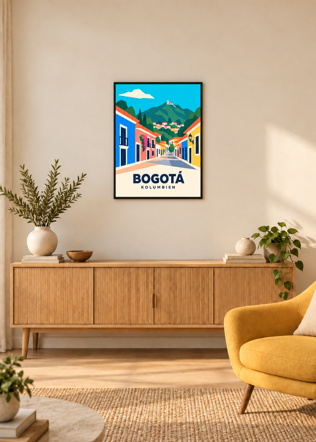 Bogotá im schwarzen Rahmen mit Acrylglas