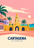 Cartagena – geometrische Illustration, Kolumbien