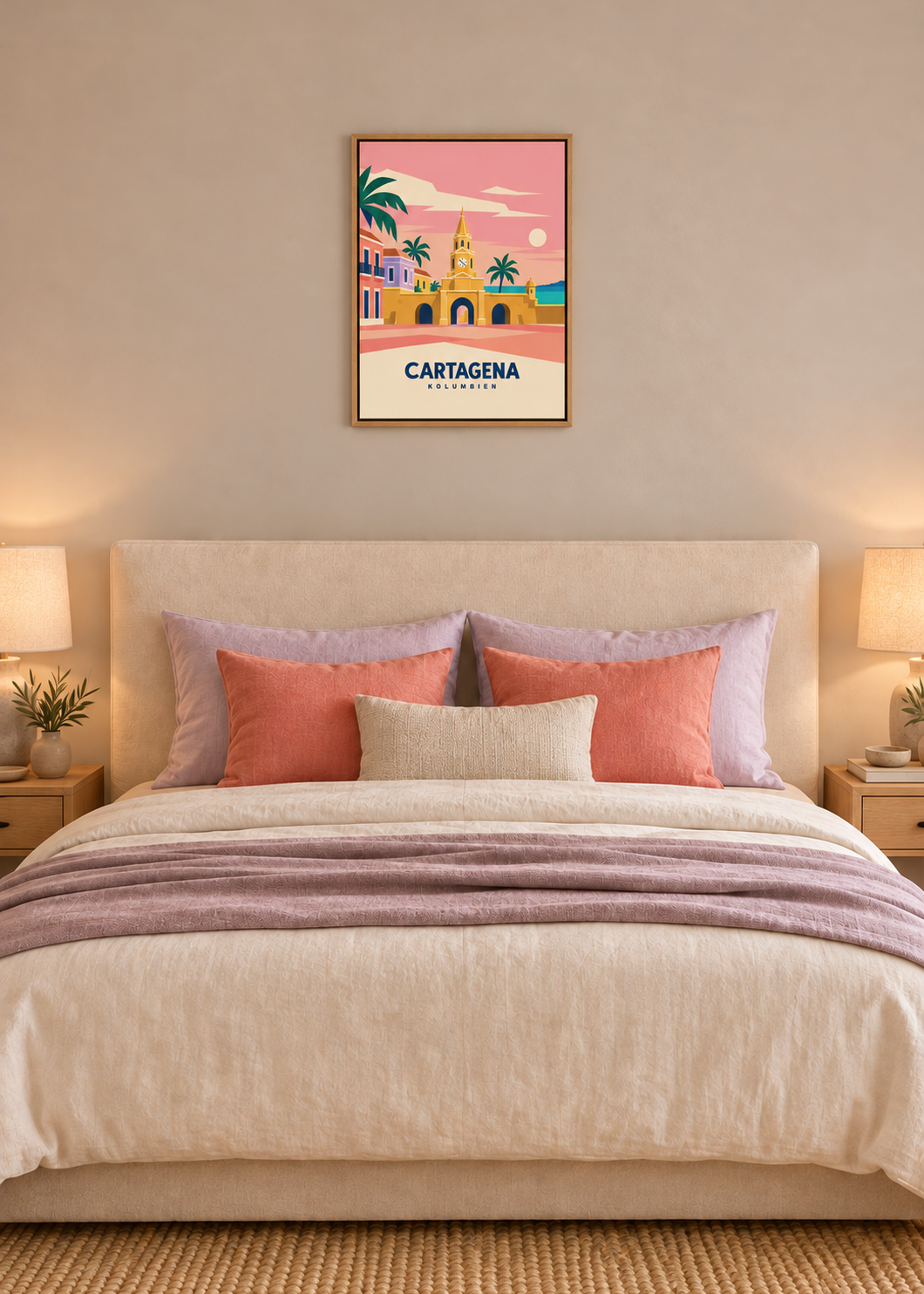 Cartagena auf Leinwand im Eichen-Schattenfugenrahmen