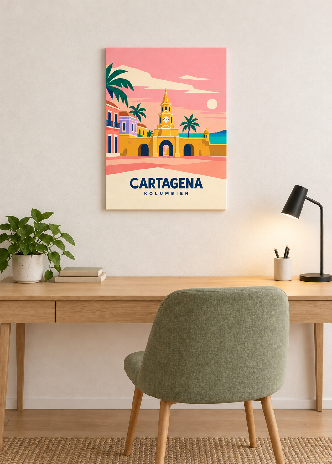 Cartagena auf rahmenloser Slim-Leinwand