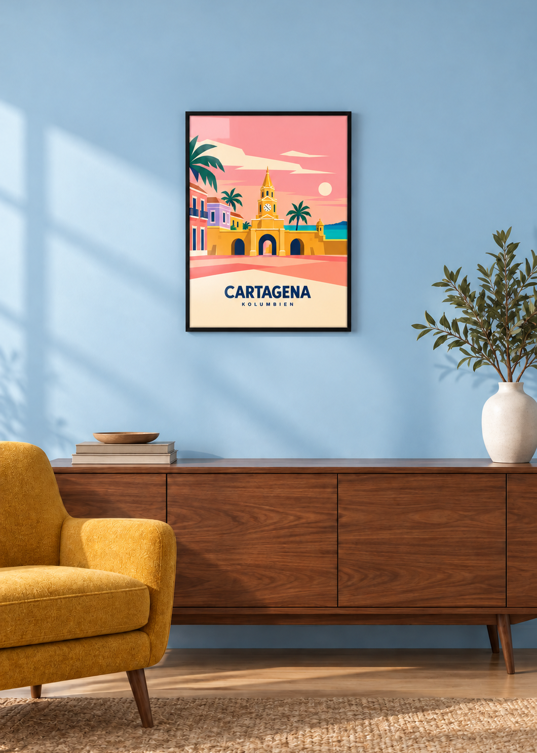 Cartagena im schwarzen Rahmen mit Acrylglas
