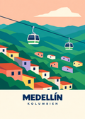 Medellín – geometrische Illustration, Kolumbien