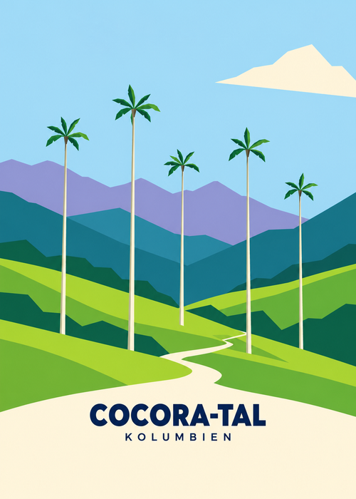 Cocora-Tal – geometrische Illustration, Kolumbien