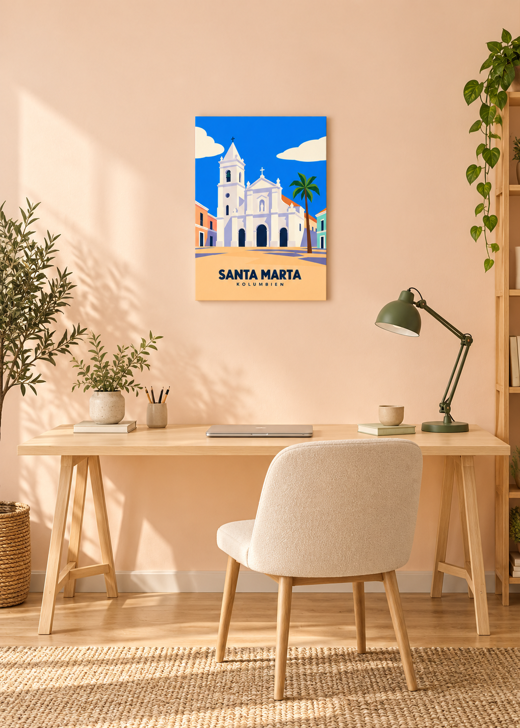 Santa Marta auf rahmenloser Slim-Leinwand