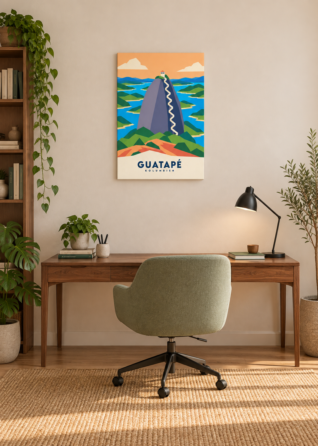 Guatapé auf rahmenloser Slim-Leinwand