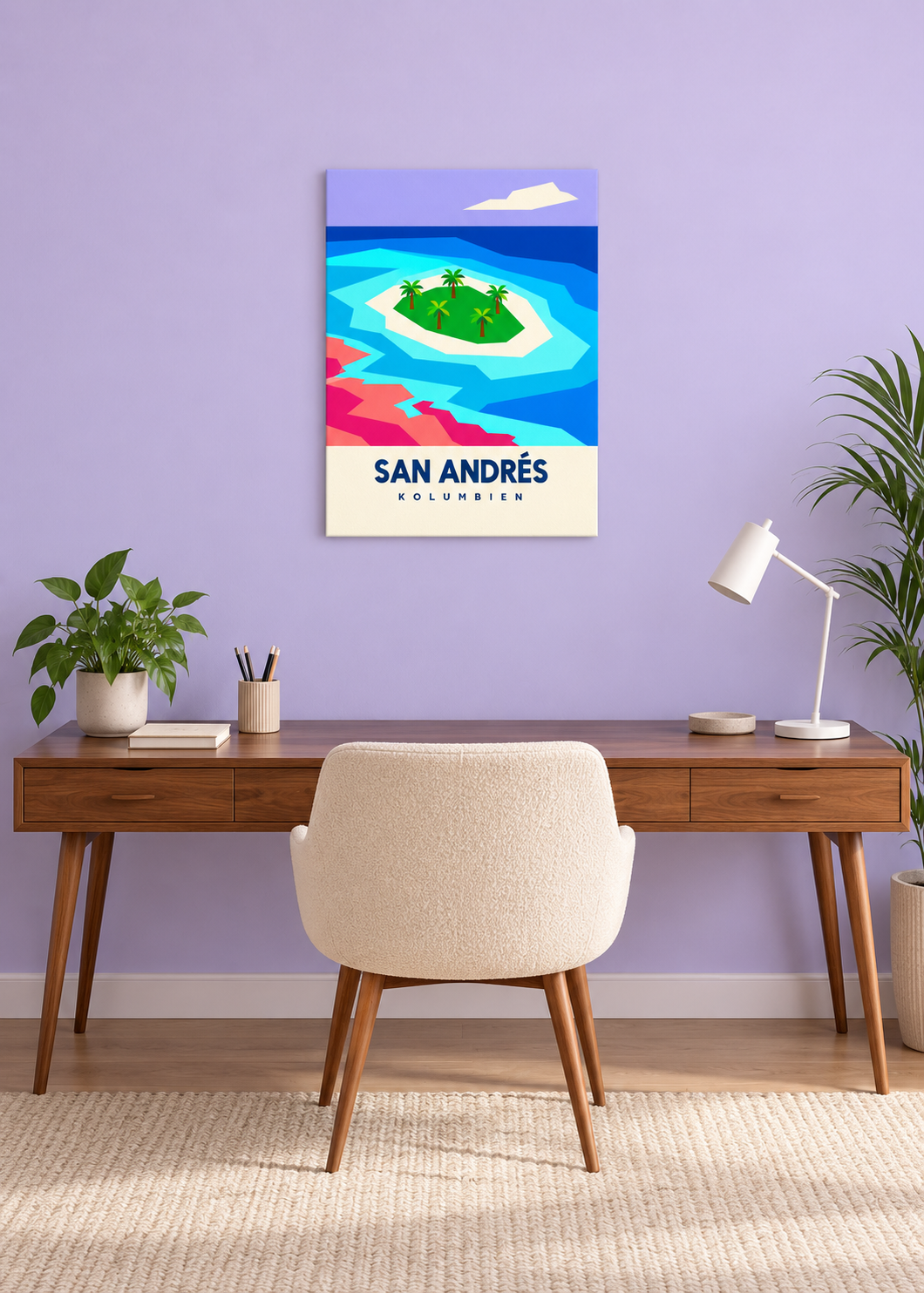 San Andrés auf rahmenloser Slim-Leinwand