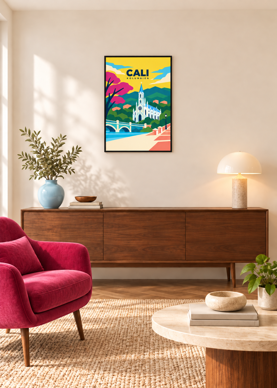 Cali im dünnen matten schwarzen Rahmen mit klarem Acryl