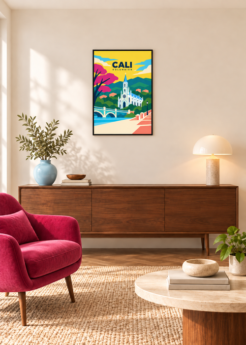 Cali im dünnen matten schwarzen Rahmen mit klarem Acryl