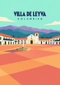 Villa de Leyva – geometrische Illustration aus Kolumbien