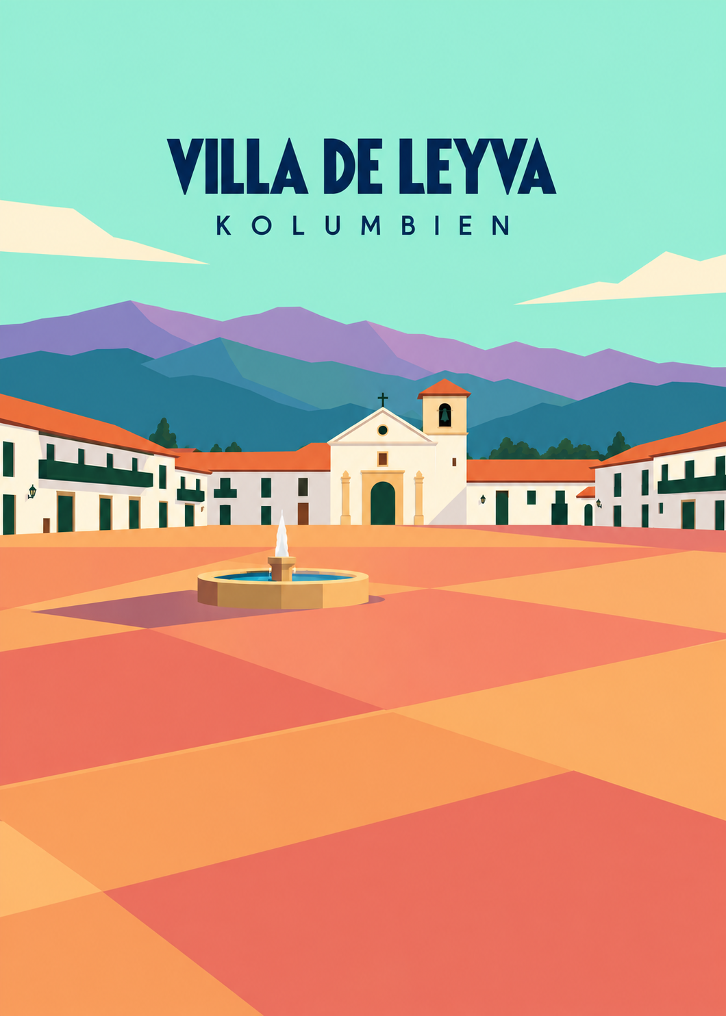 Villa de Leyva – geometrische Illustration aus Kolumbien