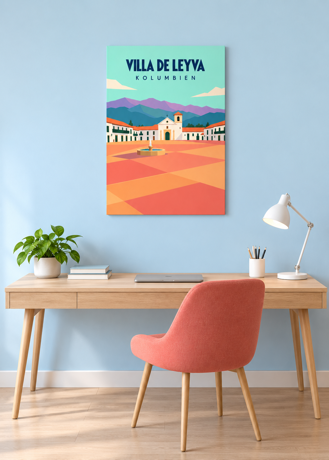 Villa de Leyva auf rahmenloser Slim-Leinwand