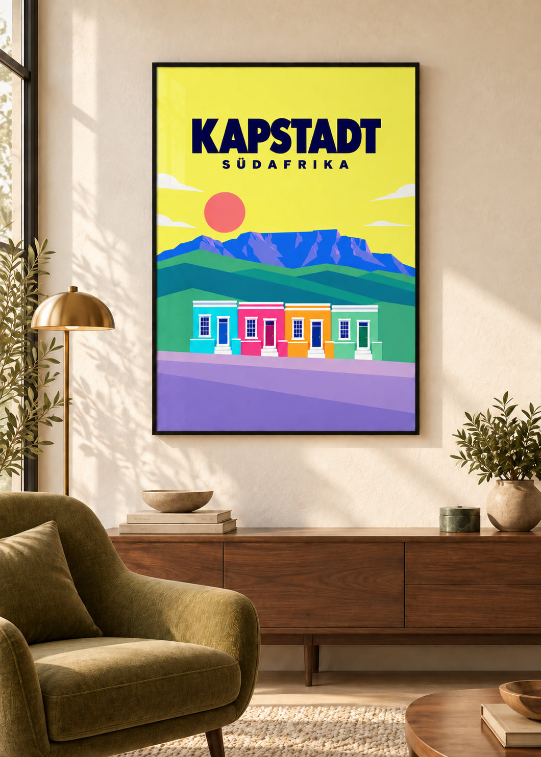 Kapstadt – Mockup im schwarzen Rahmen mit Acryl