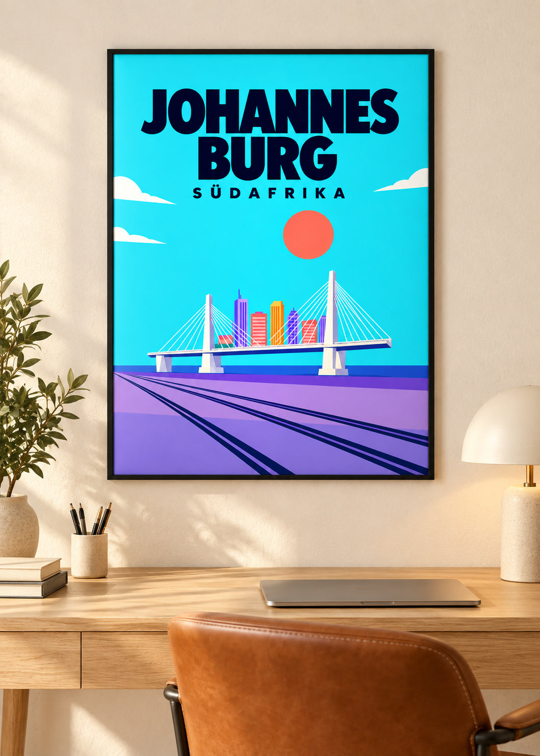 Johannesburg – Mockup im schwarzen Rahmen mit Acryl