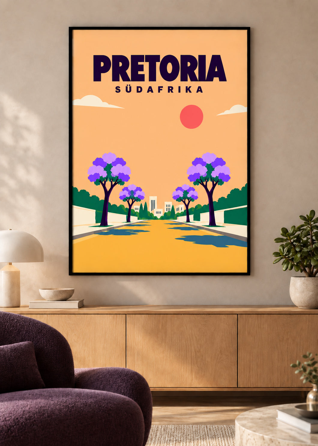 Pretoria – Kunstdruck im dünnen mattschwarzen Acrylrahmen