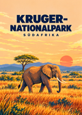 Kruger-Nationalpark – geometrische Illustration, Südafrika