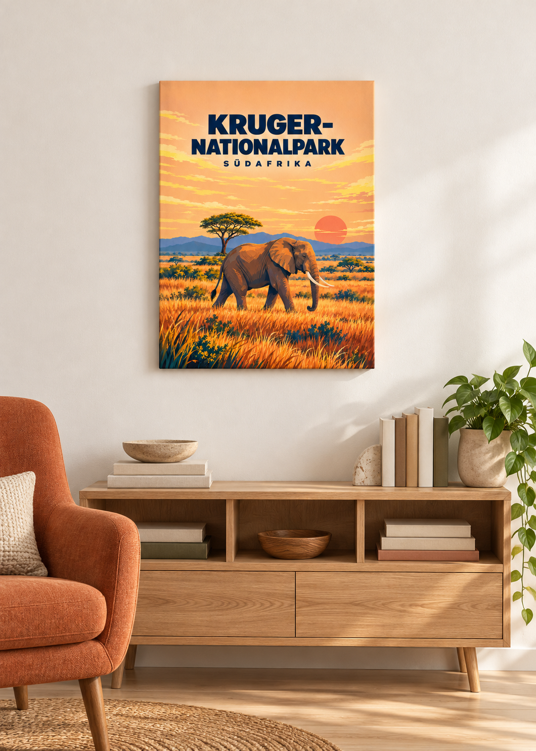 Kruger-Nationalpark – rahmenlose matte Slim-Leinwand