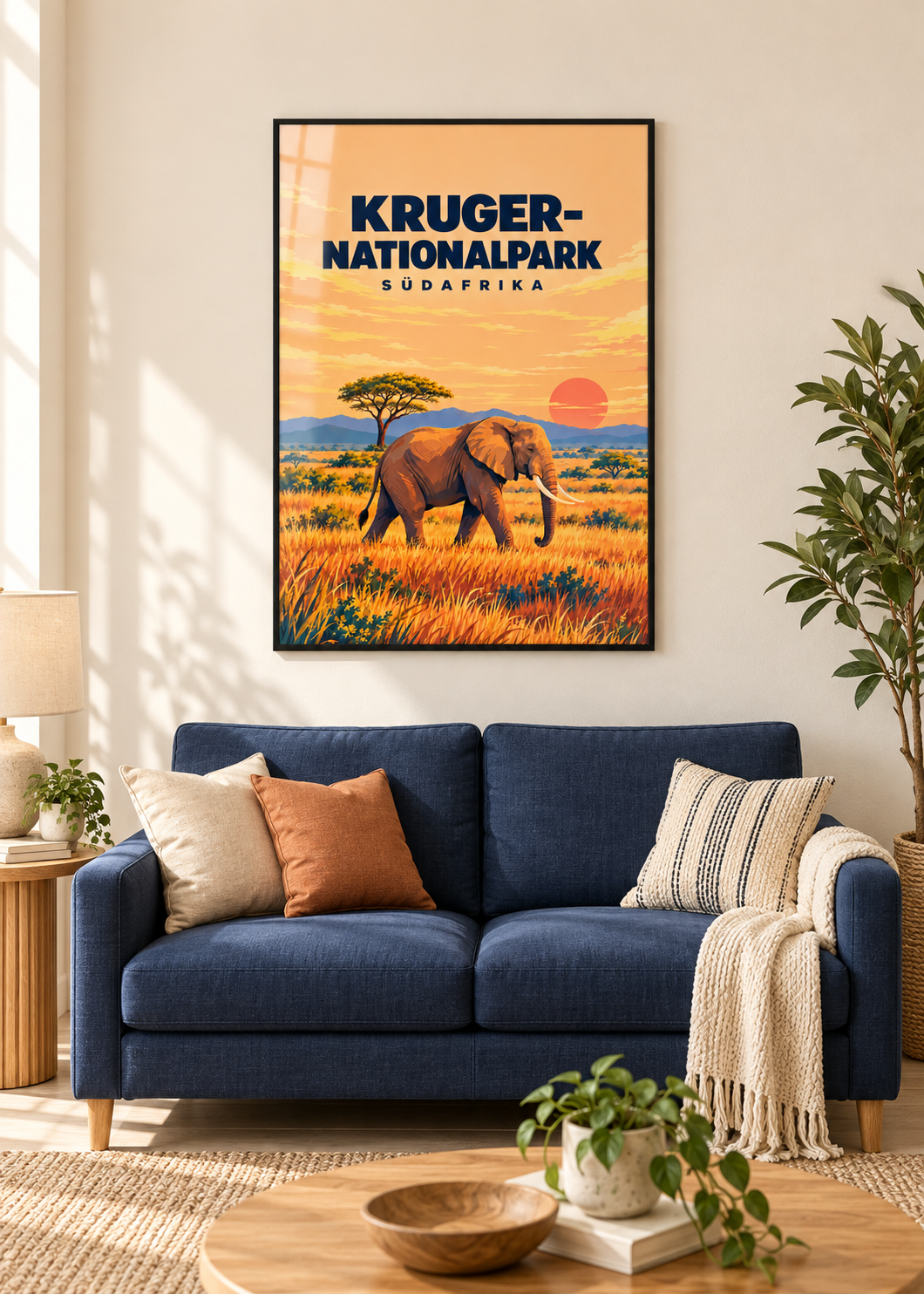 Kruger-Nationalpark – dünner schwarzer Rahmen mit Acrylglas
