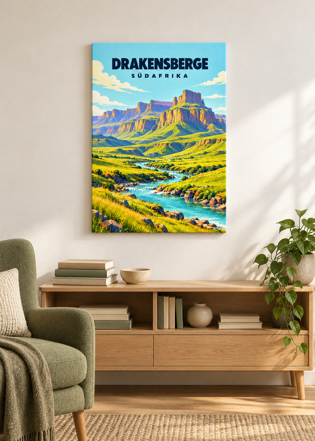 Drakensberge – rahmenlose matte Slim-Leinwand