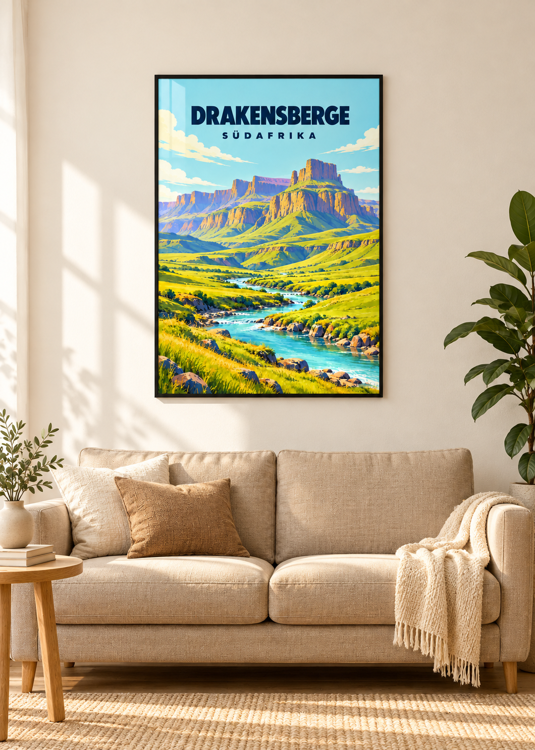 Drakensberge – dünner schwarzer Rahmen mit Acrylglas