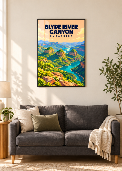Blyde River Canyon – dünner schwarzer Rahmen mit Acrylglas