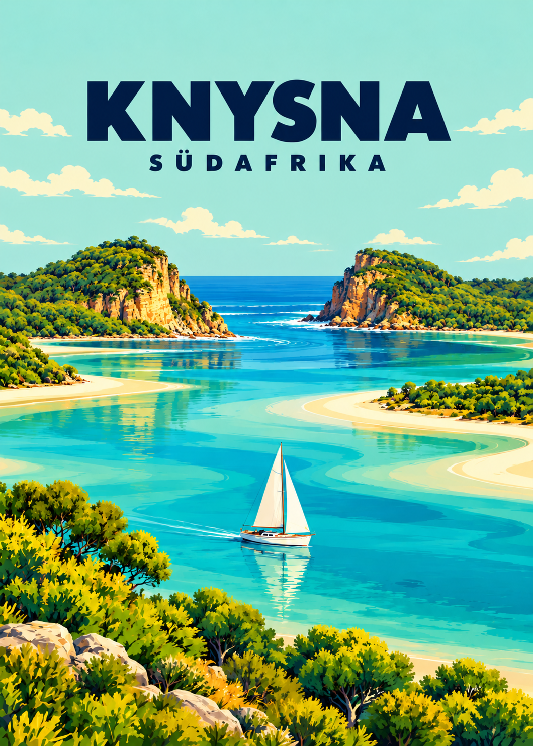 Knysna – geometrische Illustration, Südafrika