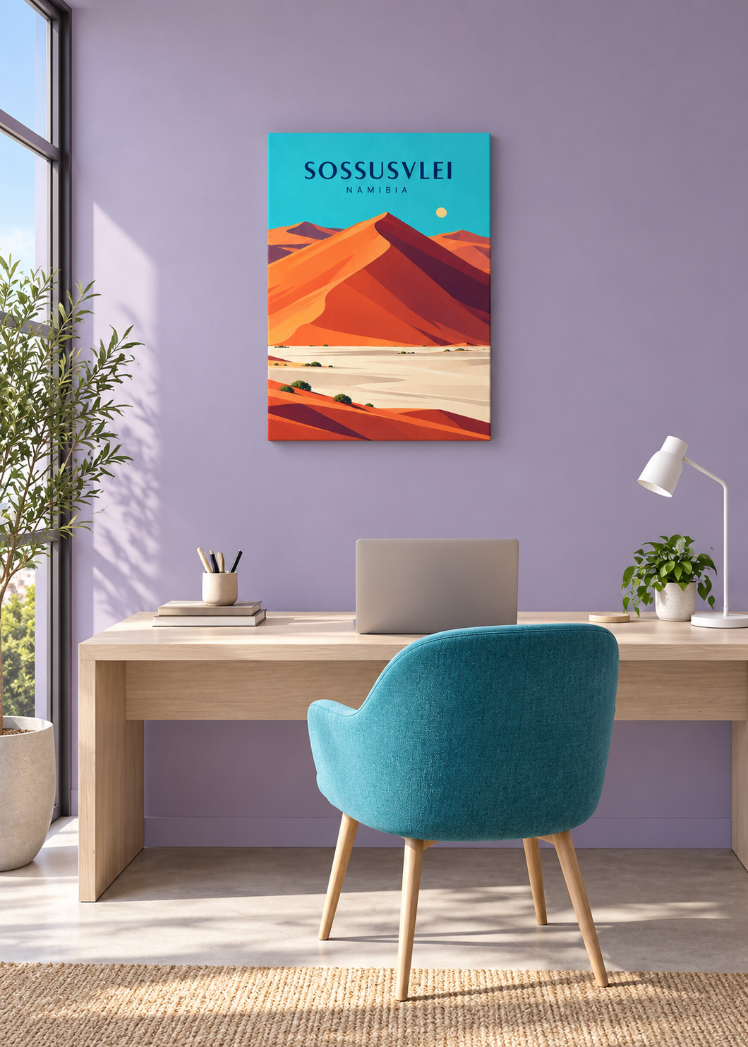 Sossusvlei auf rahmenloser Slim-Leinwand
