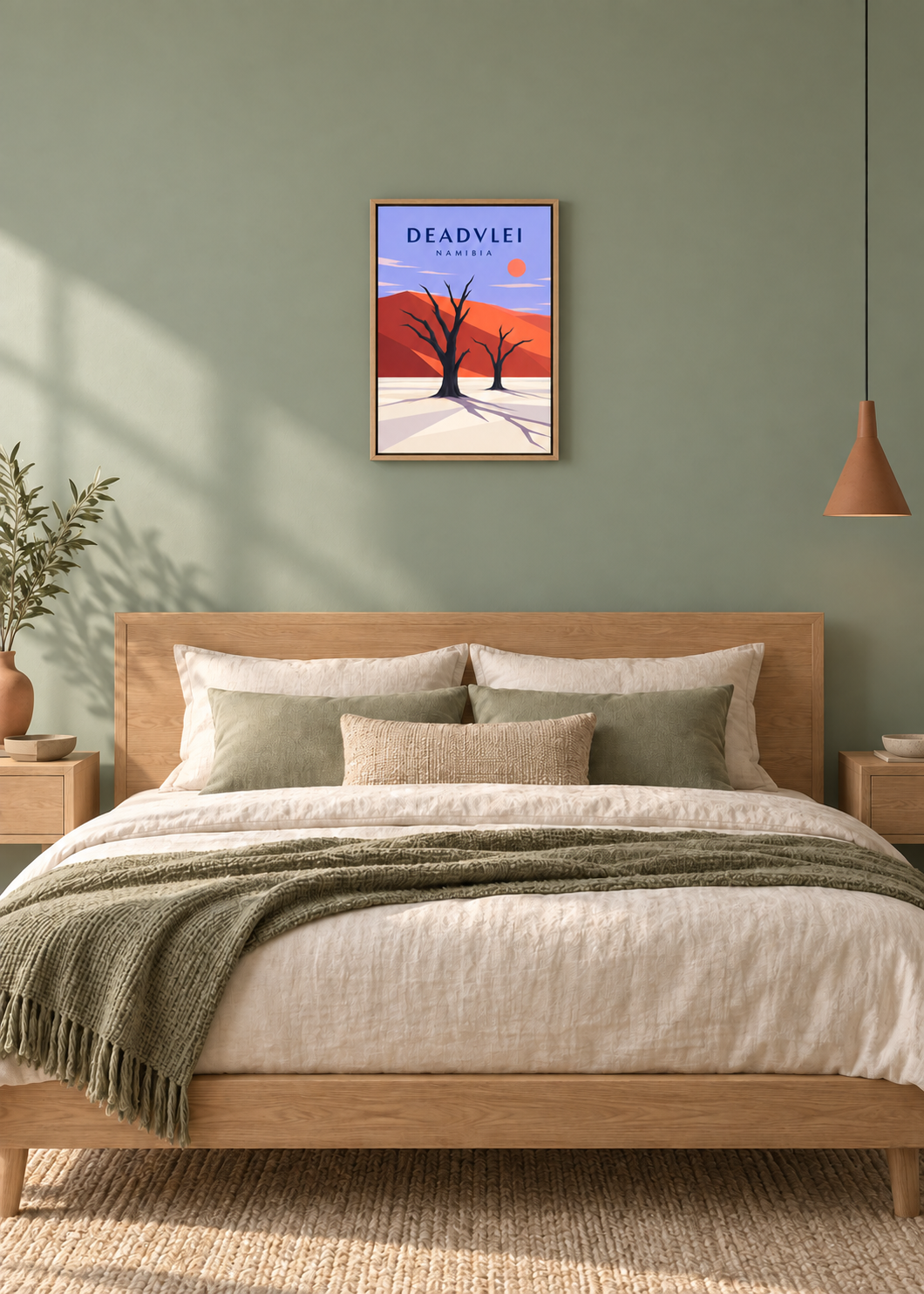 Deadvlei auf Leinwand im Eichen-Schattenfugenrahmen