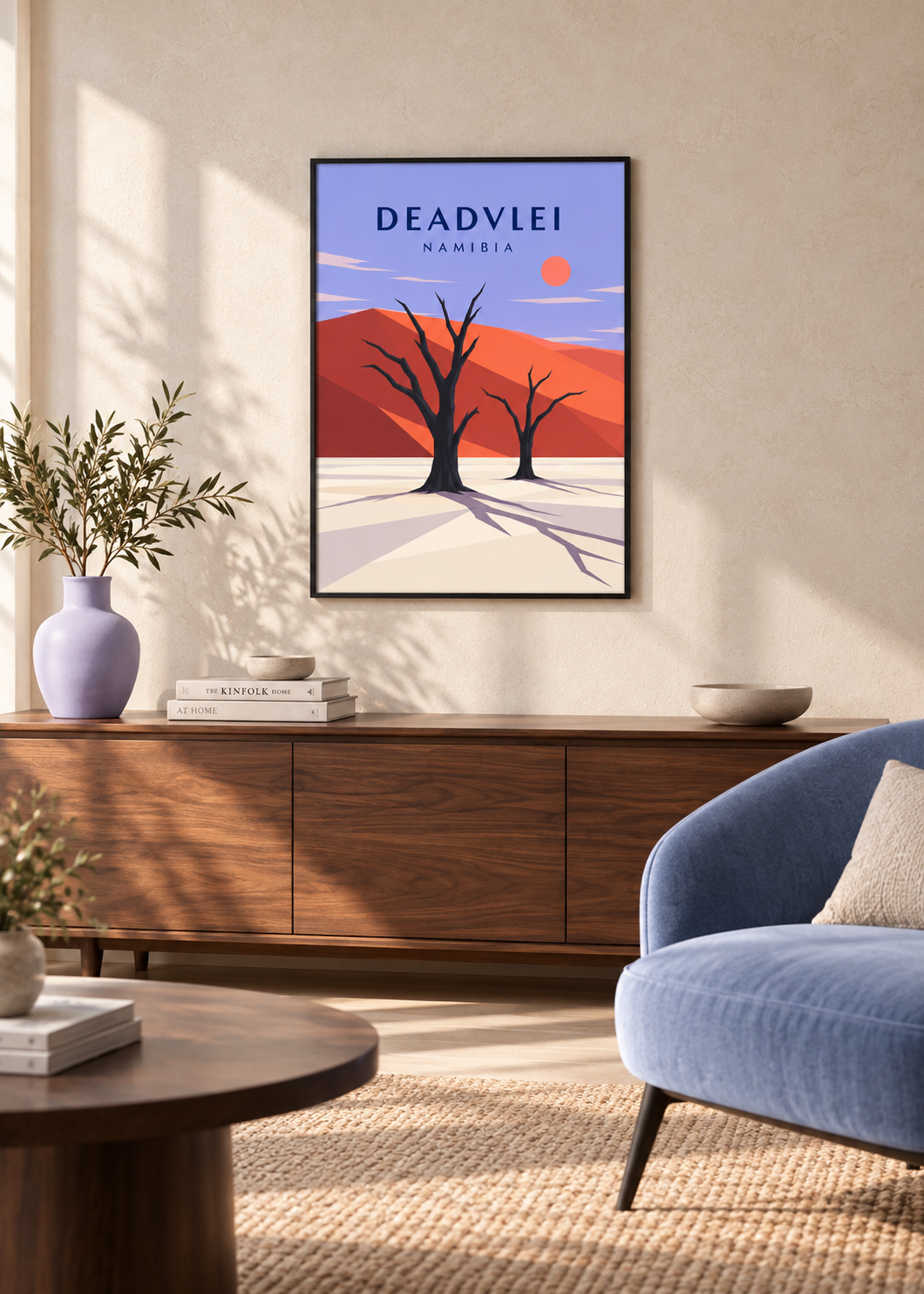 Deadvlei im dünnen schwarzen Rahmen mit klarem Acryl