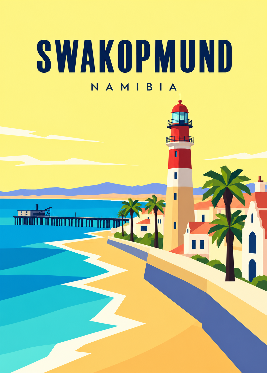 Swakopmund – geometrische Illustration aus Namibia